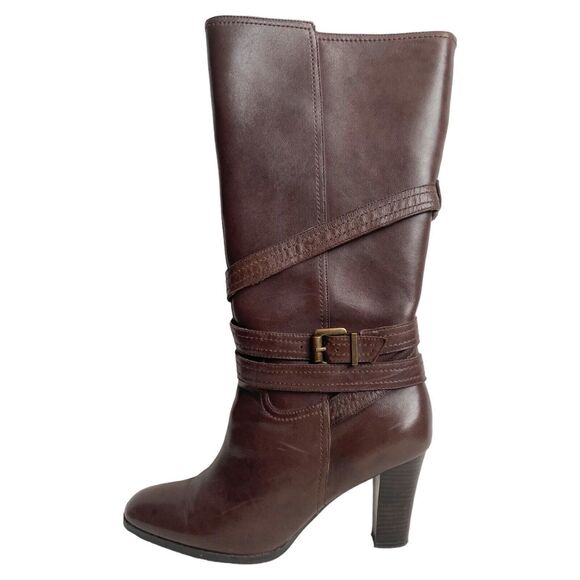A.N.A. A New Approach Womens Selena Leather Boots Brown Knee High Size 10M - Picture 2 of 10